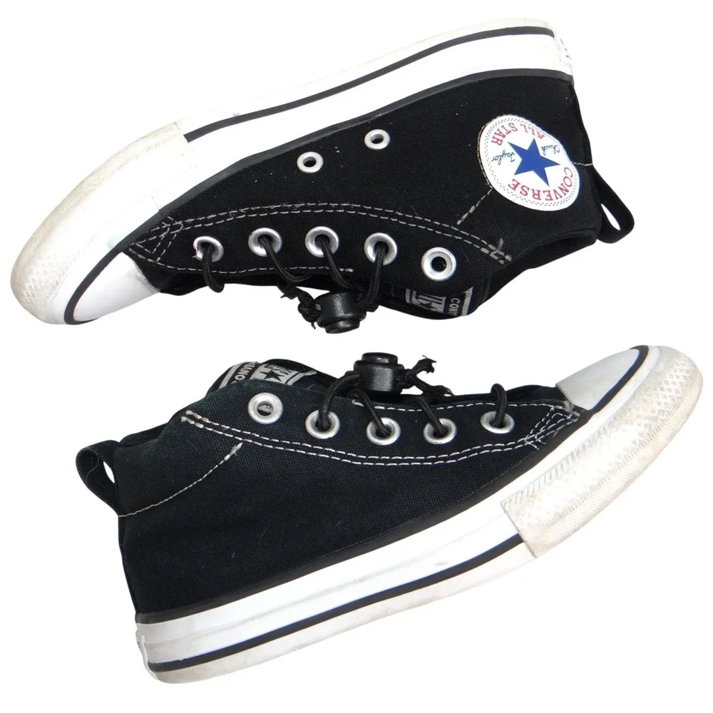 Converse Chuck‎ Taylor All Star Mid Top Black Canvas Youth Shoes Size 13